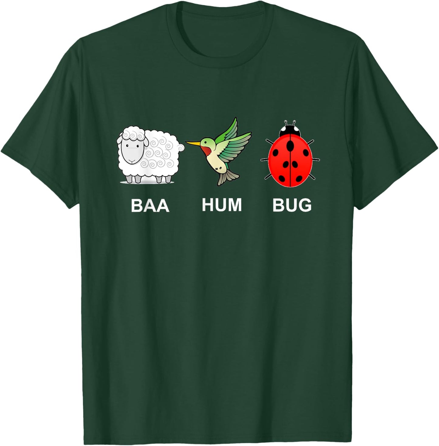 BAA HUM BUG - Bah Humbug Funny Graphic Holiday Christmas T-Shirt - T-Shirt | Forest