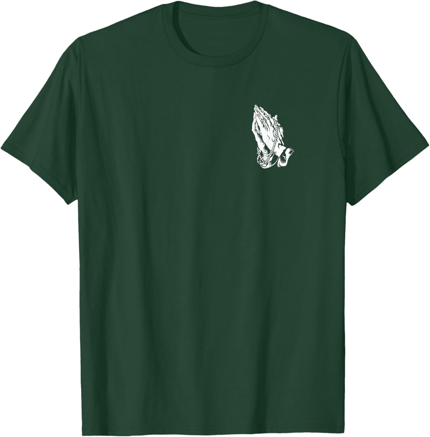 Inspired Sacred Scripts Praying Hands Blessed Christian Catholic T-Shirt - T-Shirt | Forest