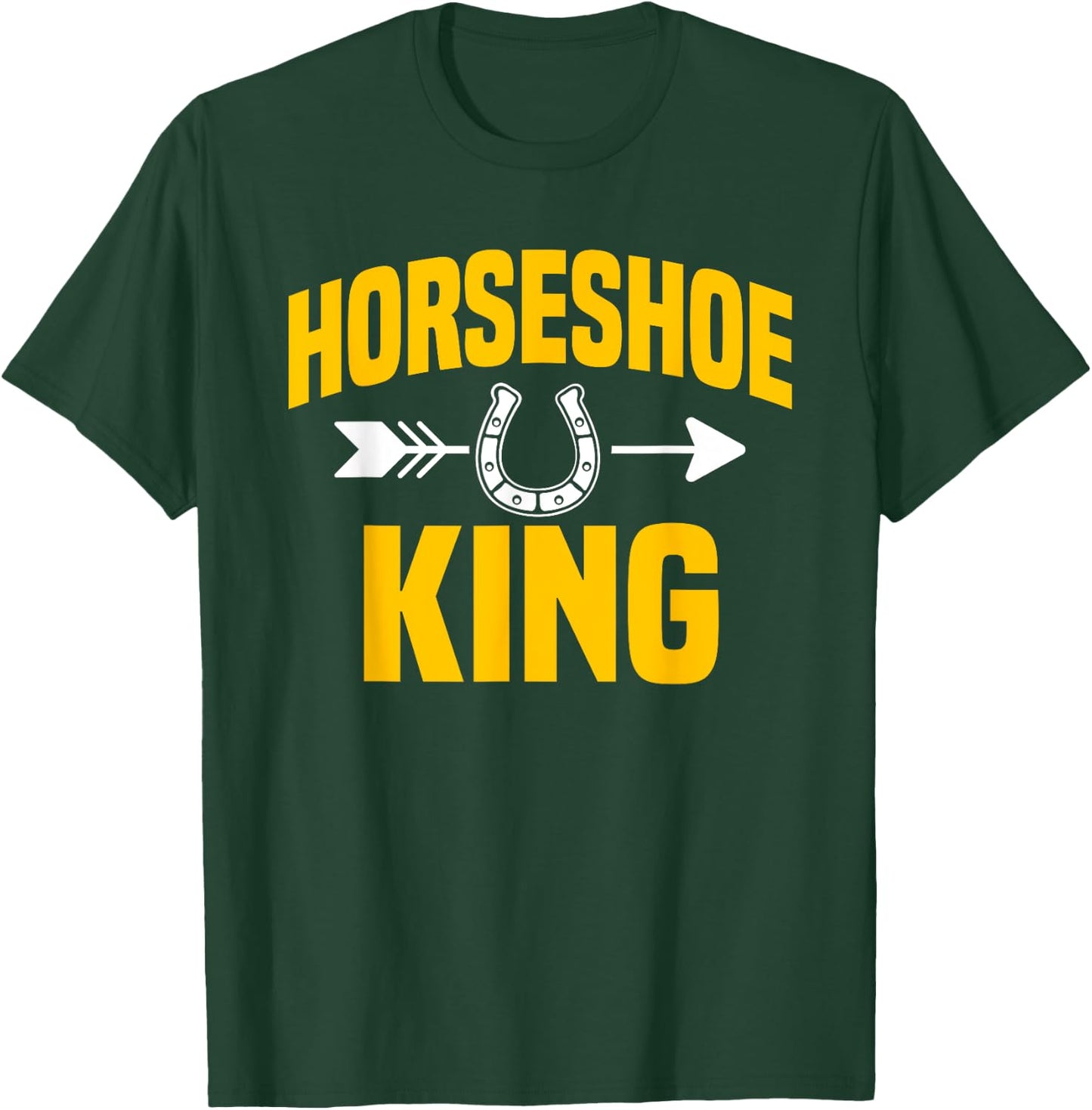 Horseshoe King Pitching Horse Lover Ferrier T-Shirt - T-Shirt | Forest