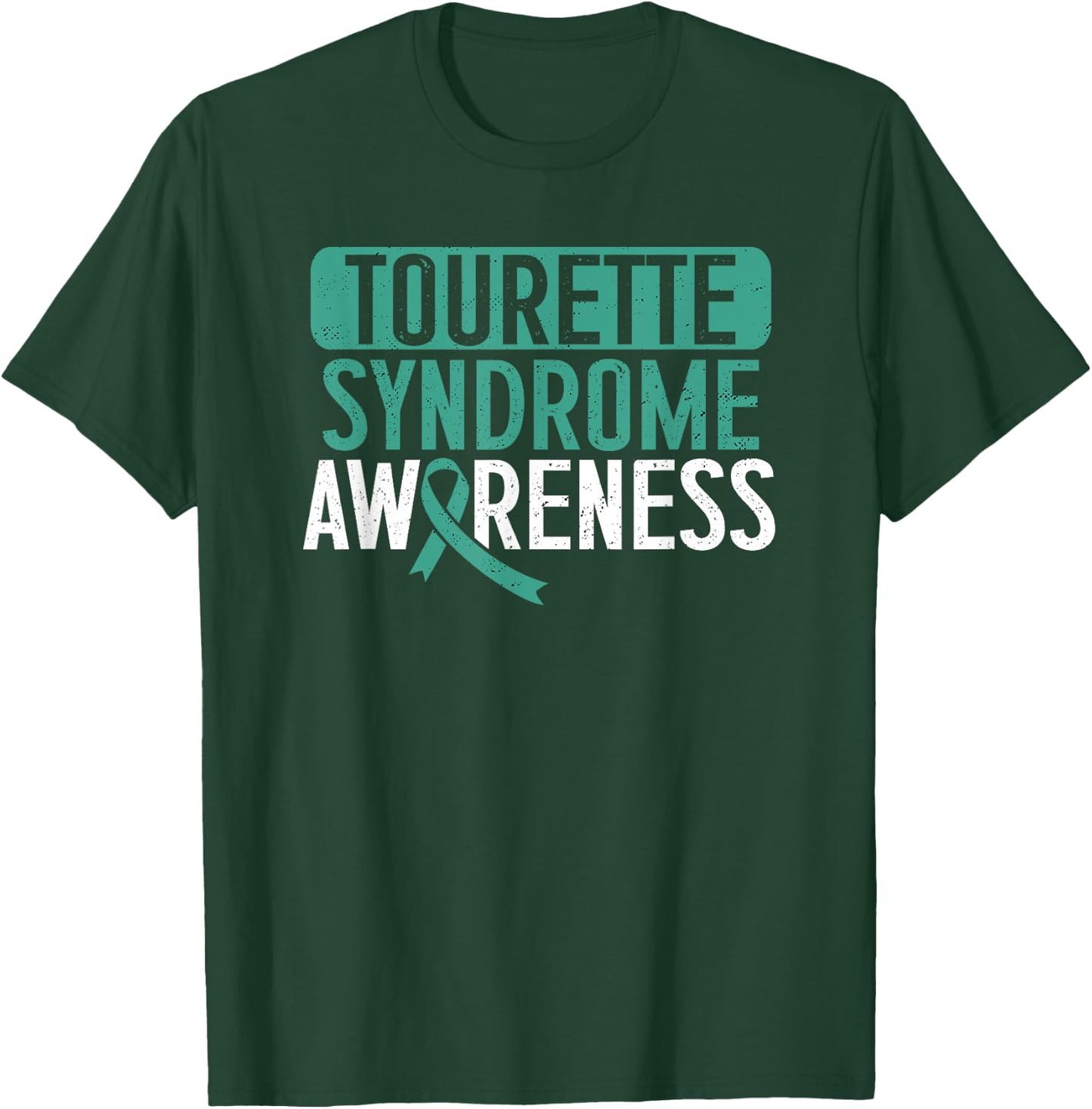 Tourette Syndrome Awareness TS Teal Ribbon Tourettes Warrior T-Shirt - T-Shirt | Forest