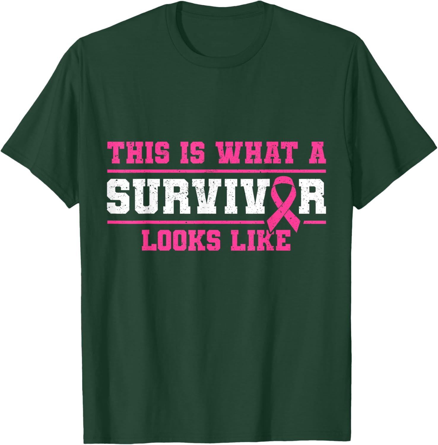Breast Cancer Awareness Month This Is What Survivor Looks Like Pink Ribbon T-Shirt - T-Shirt | Forest