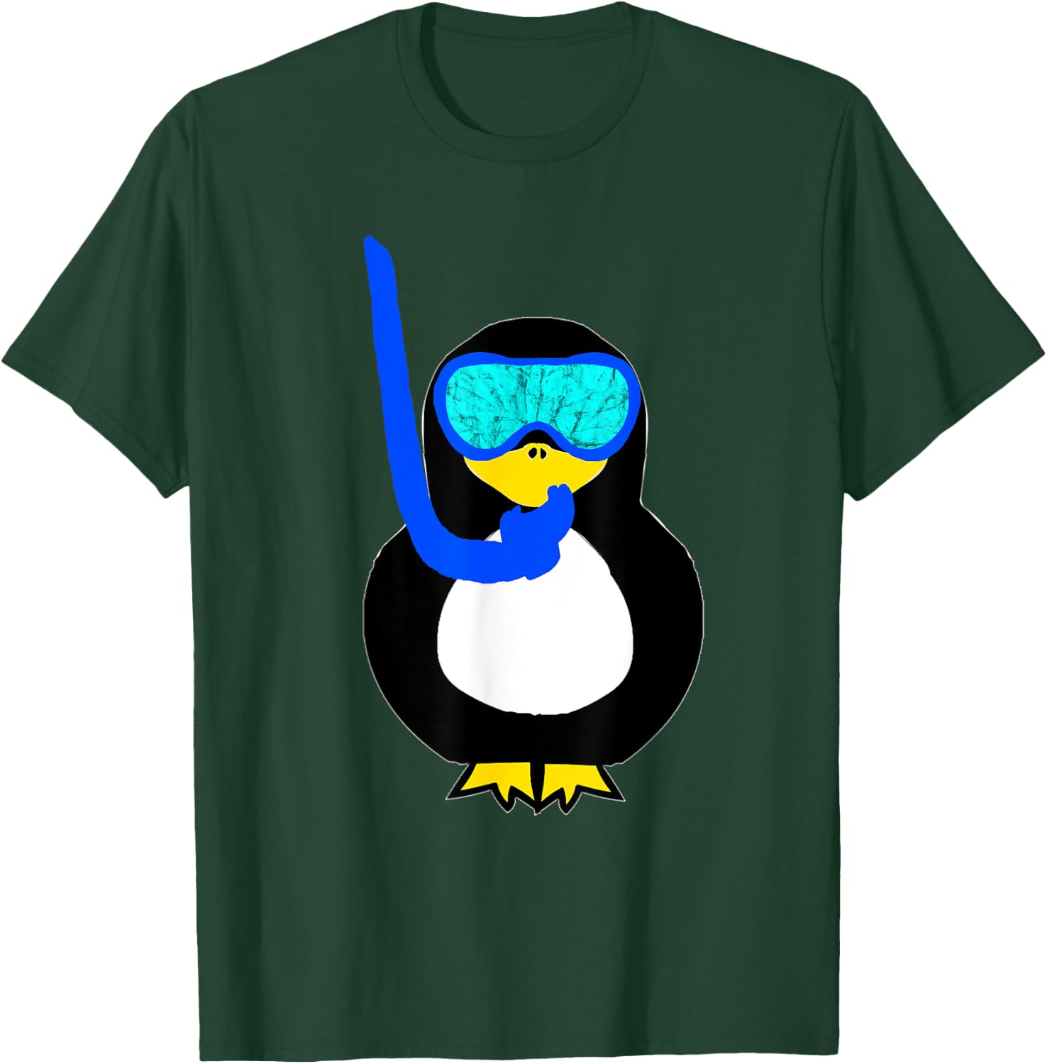 Snorkel Penguin Snorkeling Water Bird Scuba Diver Diving T-Shirt - T-Shirt | Forest