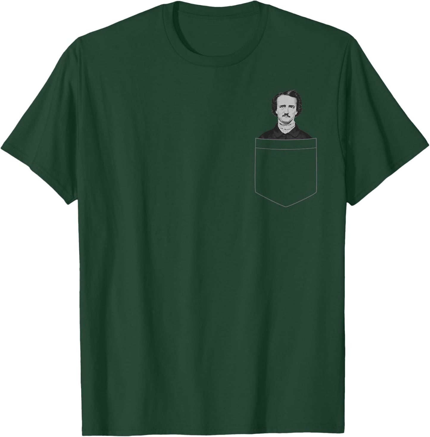 Edgar Allan Poe Pocket Shirt Funny Literary Poet Gift T-Shirt - T-Shirt | Forest