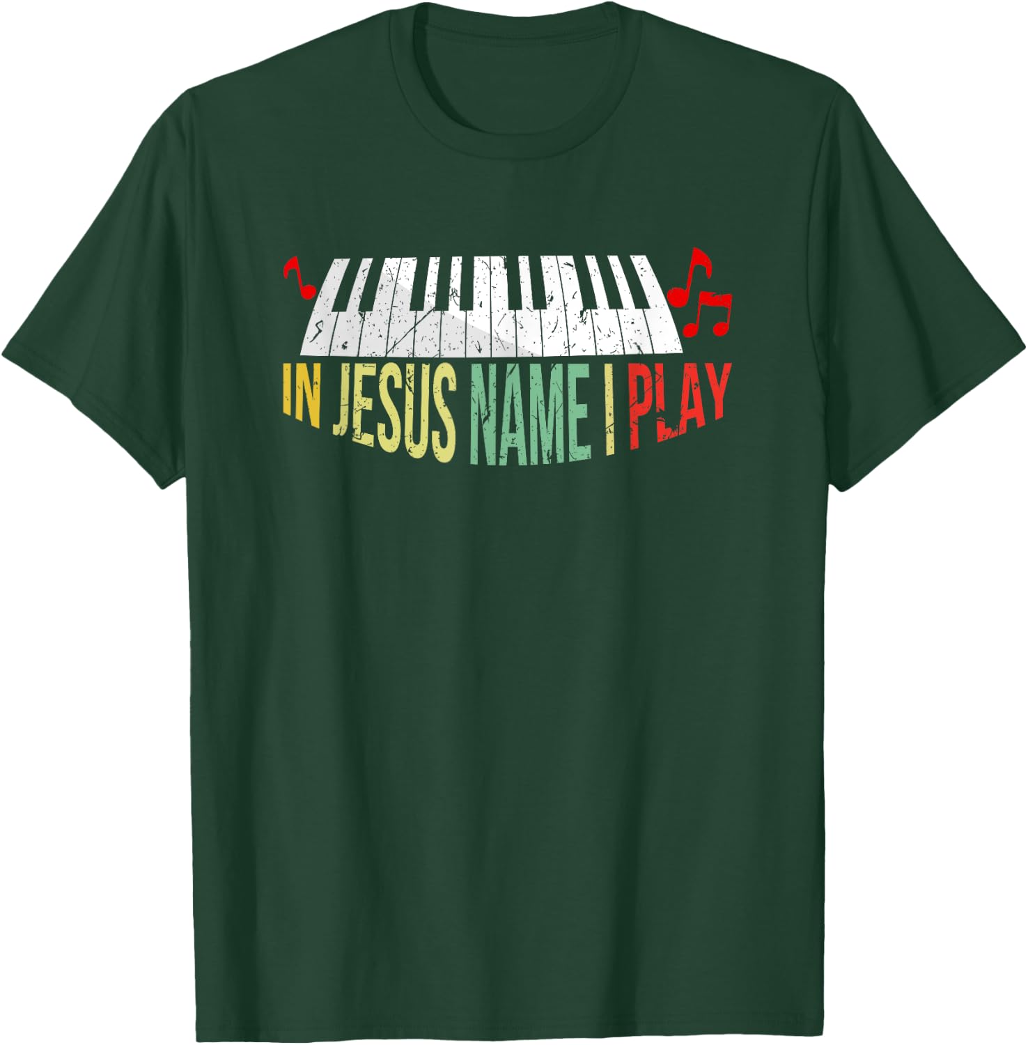 In Jesus Name I Play Piano Christian Music Lover T-Shirt - T-Shirt | Forest