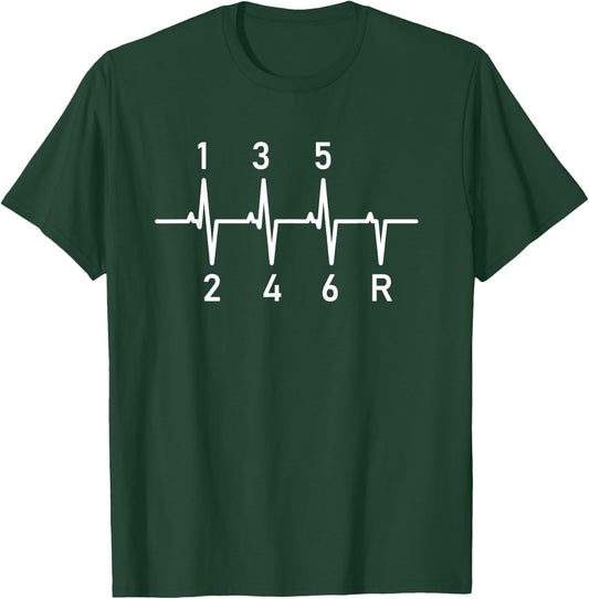 6 Speeds Gear Shift Manual Transmission Funny Car Race Gift T-Shirt - T-Shirt | Forest