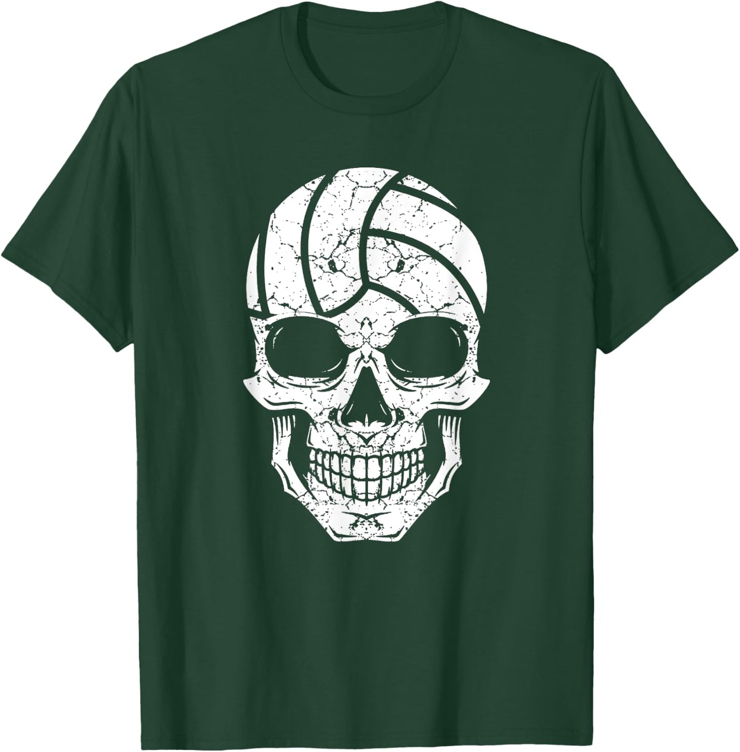 Volleyball Player Skull T-Shirt - T-Shirt | Forest