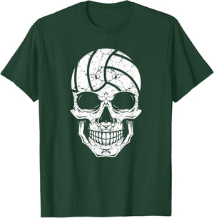 Volleyball Player Skull T-Shirt - T-Shirt | Forest