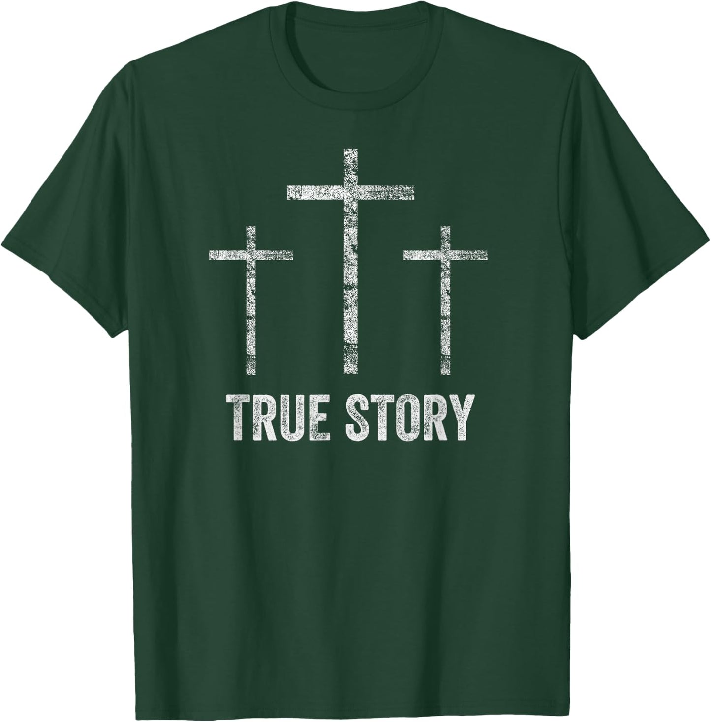 Christian Christmas Resurrection Day Jesus Three Crosses T-Shirt - T-Shirt | Forest