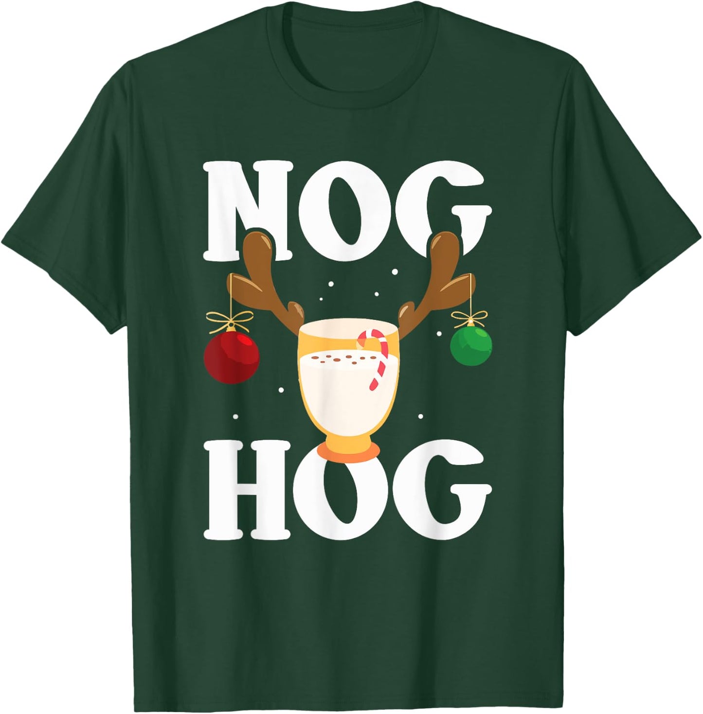 Nog Hog - National Eggnog Day - Egg Nog Christmas Holiday T-Shirt - T-Shirt | Forest