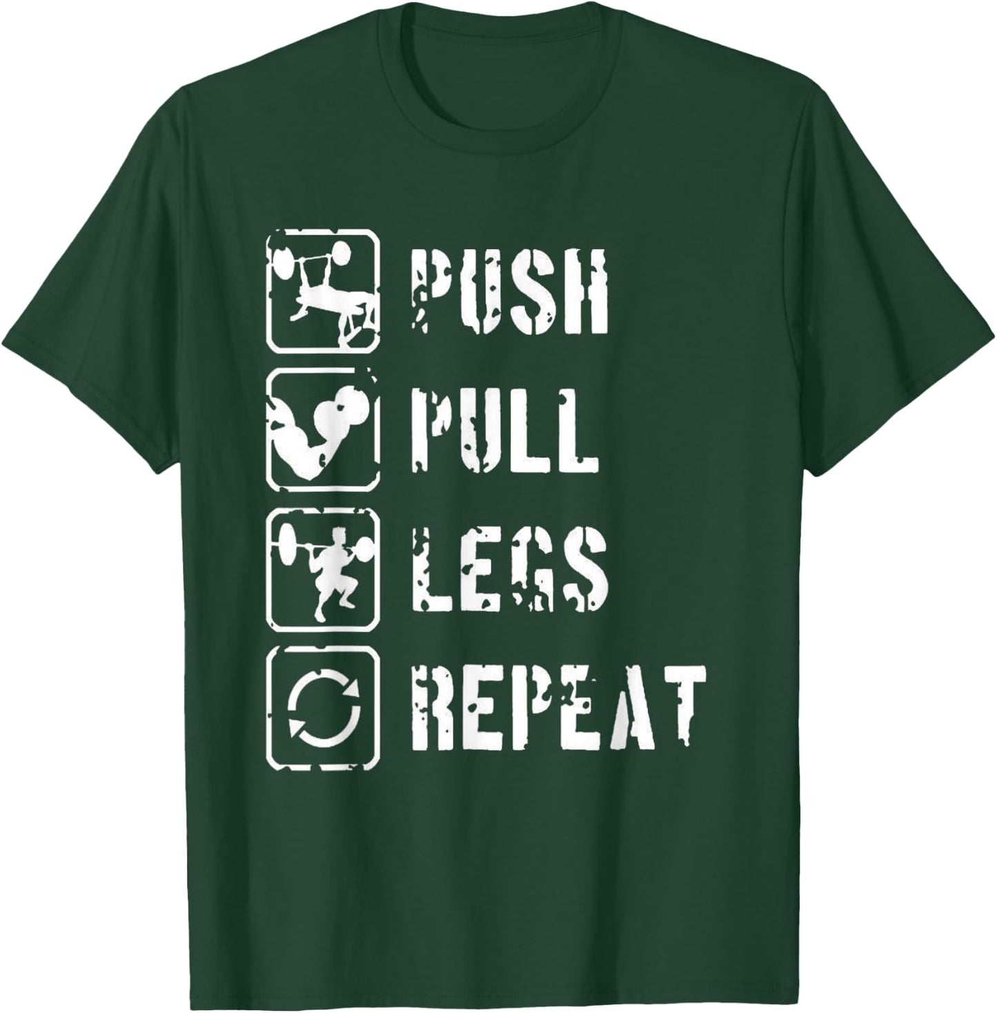 Eat Sleep Gym Repeat Men's Bodybuilding Gym Fitness T-Shirt - T-Shirt | Forest