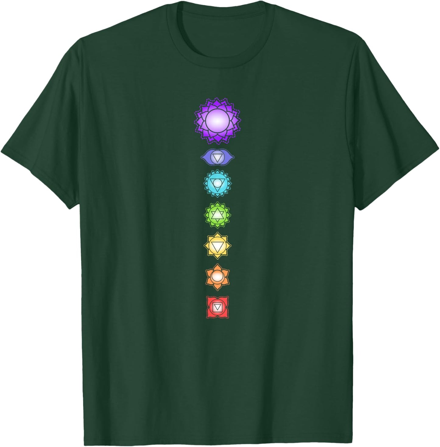 Yoga Meditation Spiritual Body Energy Chakra T-Shirt - T-Shirt | Forest