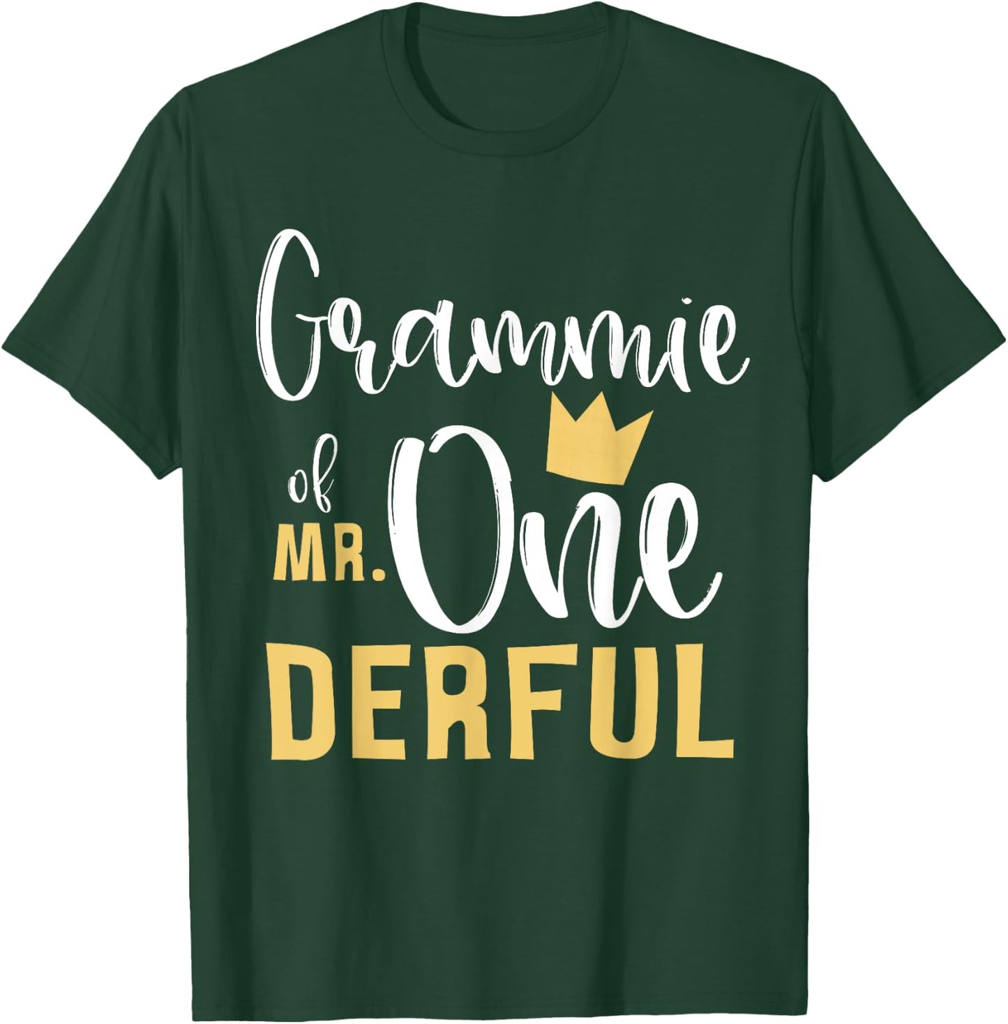 Grammie of Mr Onederful 1st Birthday First One-Derful Nanny T-Shirt - T-Shirt | Forest
