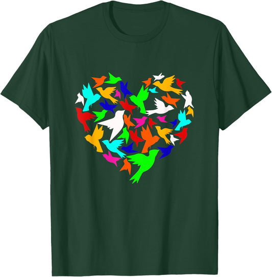 Ornithology ornithologist bird lover heart T-Shirt - T-Shirt | Forest