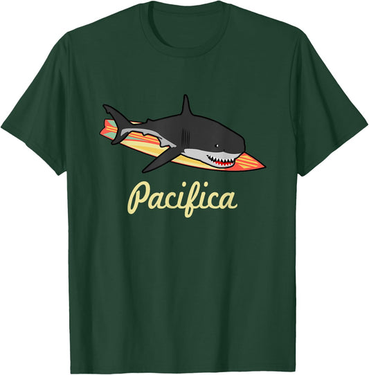 Pacifica California Beach Souvenir Graphic Surf T Gifts Women Kids T-Shirt - T-Shirt | Forest