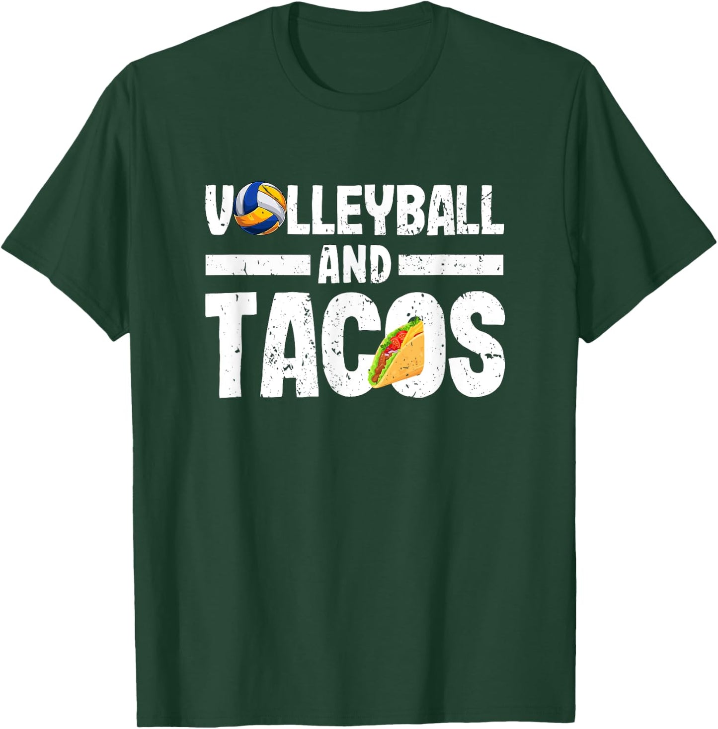 Volleyball And Tacos Funny Vball Taco Player Mexican Lover T-Shirt - T-Shirt | Forest