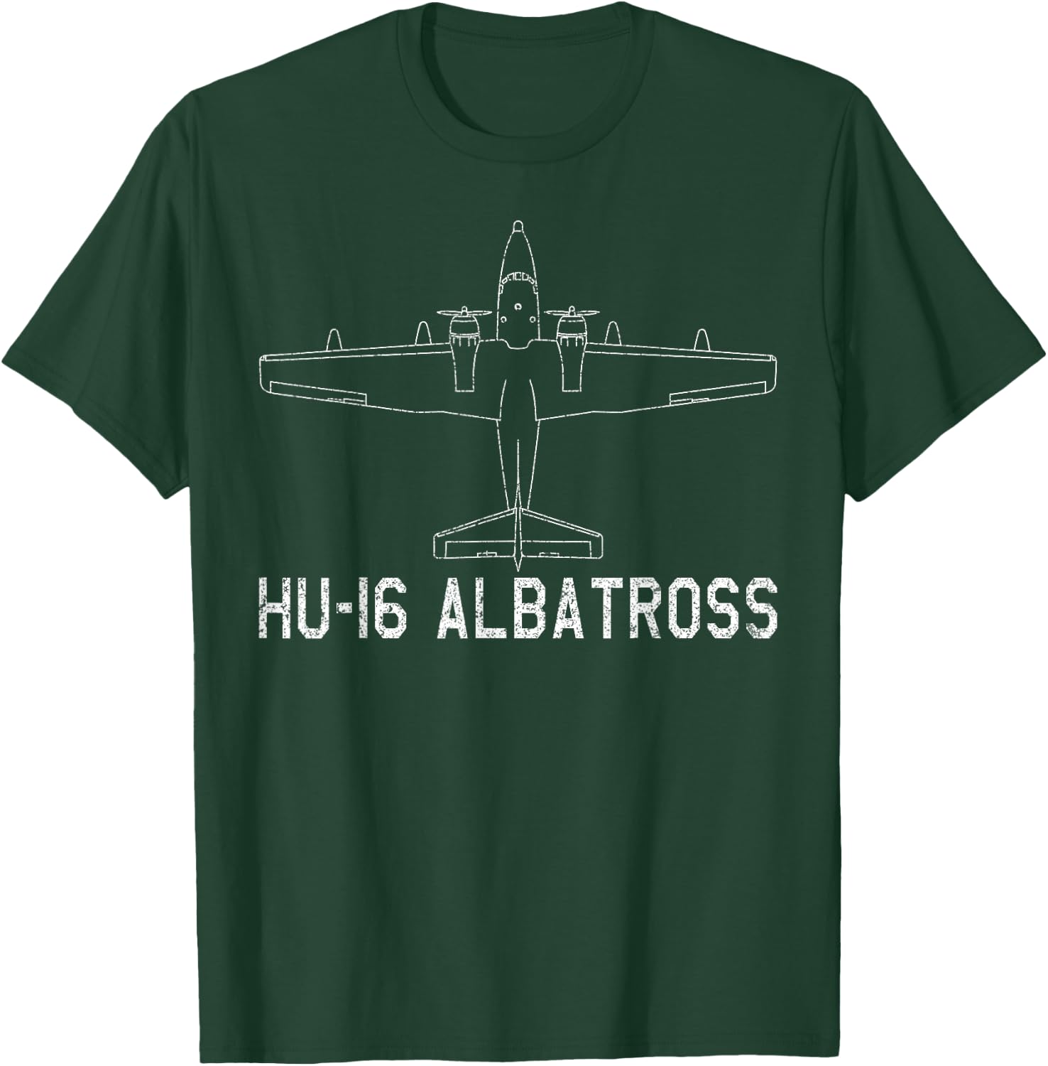 HU-16 Albatross Flying Boat Plane Classic USA Warplane Buff T-Shirt - T-Shirt | Forest