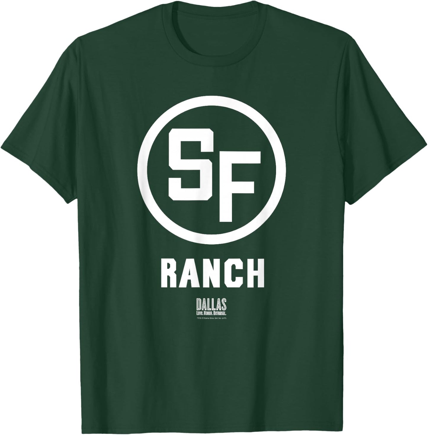 Warner Bros. Dallas TV Series Southfork Ranch -Adults Blue Solid with Letter Print T-Shirt - T-Shirt | Forest