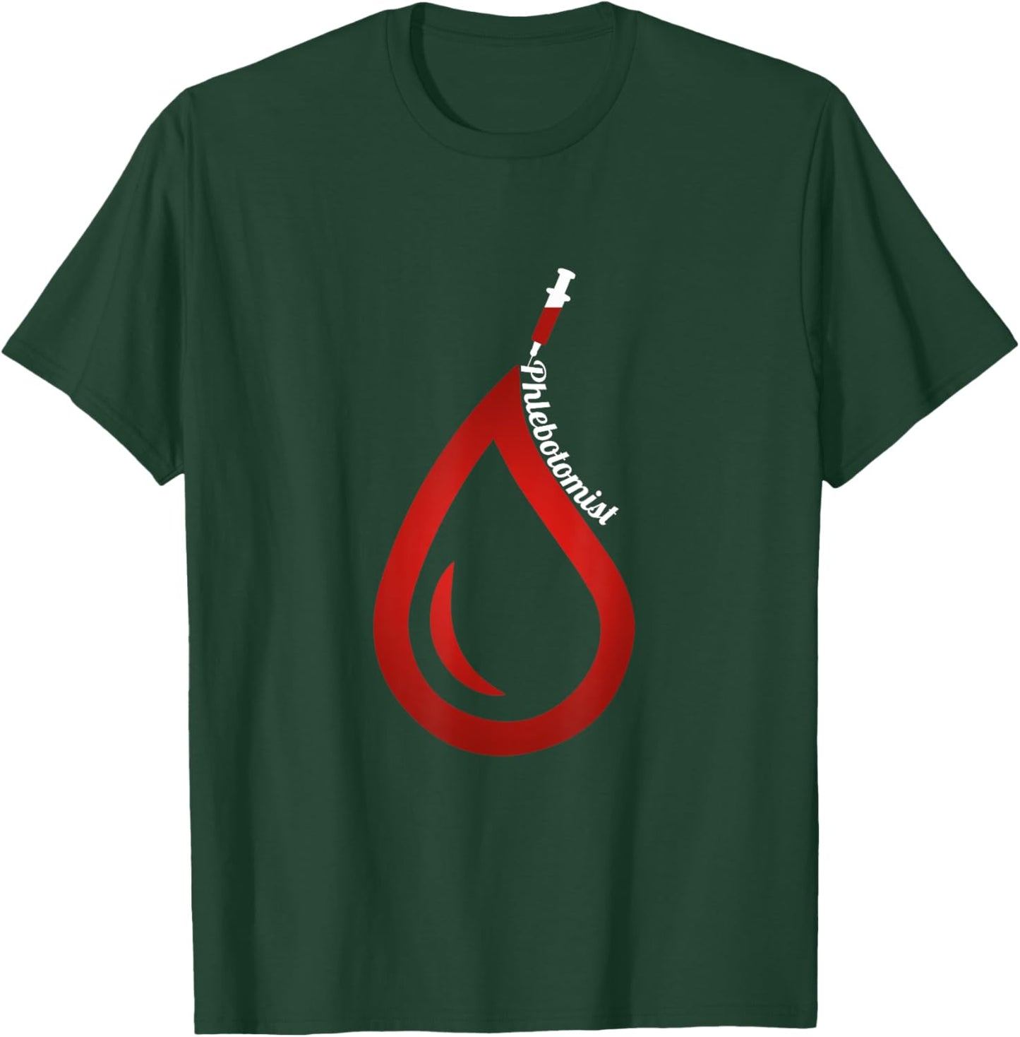 Veins Hospital Syringe Medical Medicine Phlebotomist Blood Drop Nurse Doctor Vein Laboratory Gift Adult Black T-Shirt - T-Shirt | Forest