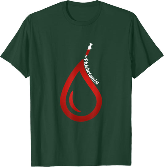 Veins Hospital Syringe Medical Medicine Phlebotomist Blood Drop Nurse Doctor Vein Laboratory Gift Adult Black T-Shirt - T-Shirt | Forest