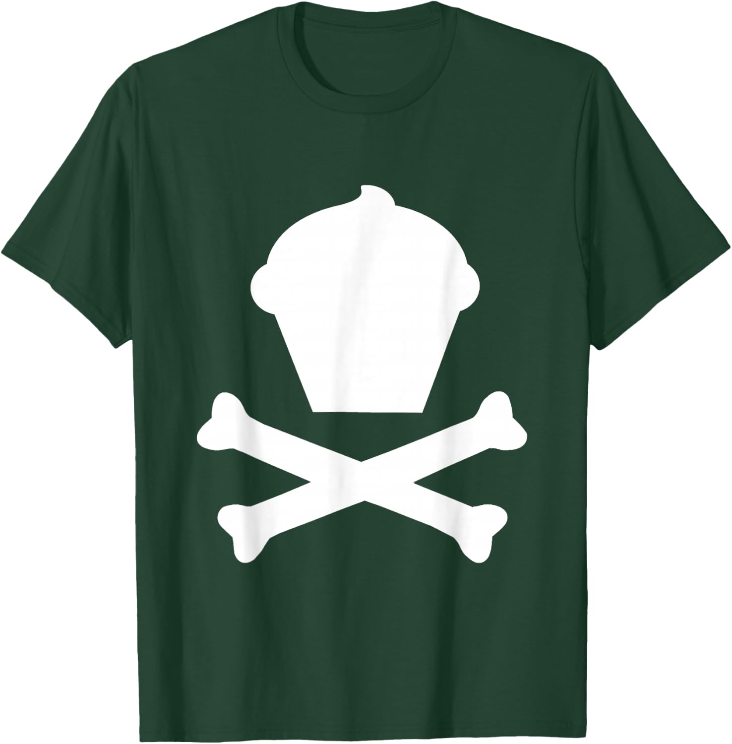 Cupcake & Crossbones Cute No Skull Not Scary Fun Gag T-Shirt - T-Shirt | Forest