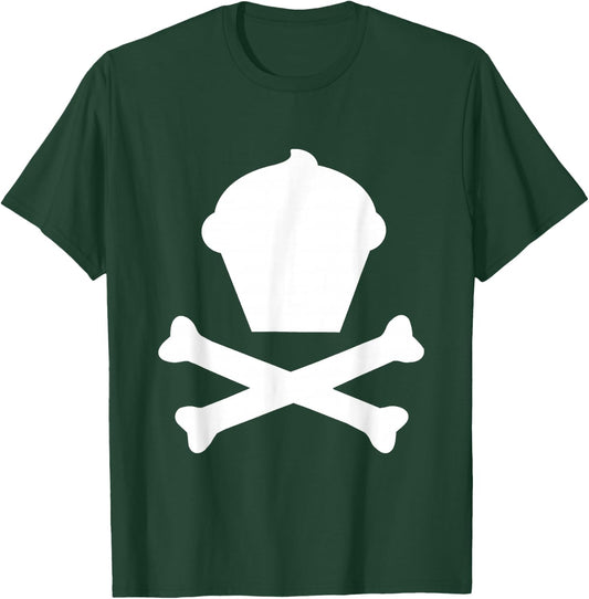 Cupcake & Crossbones Cute No Skull Not Scary Fun Gag T-Shirt - T-Shirt | Forest