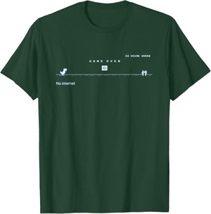 All Things Geek by MCMA No Internet Dinosaur Graphic Design T-Shirt - T-Shirt | Forest