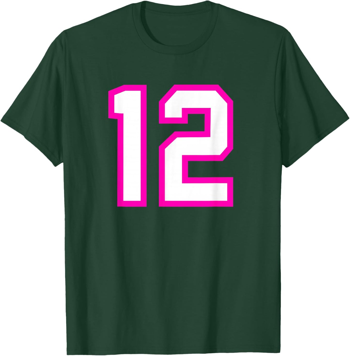 Pink Sports Team Number #12 T-Shirt - T-Shirt | Forest
