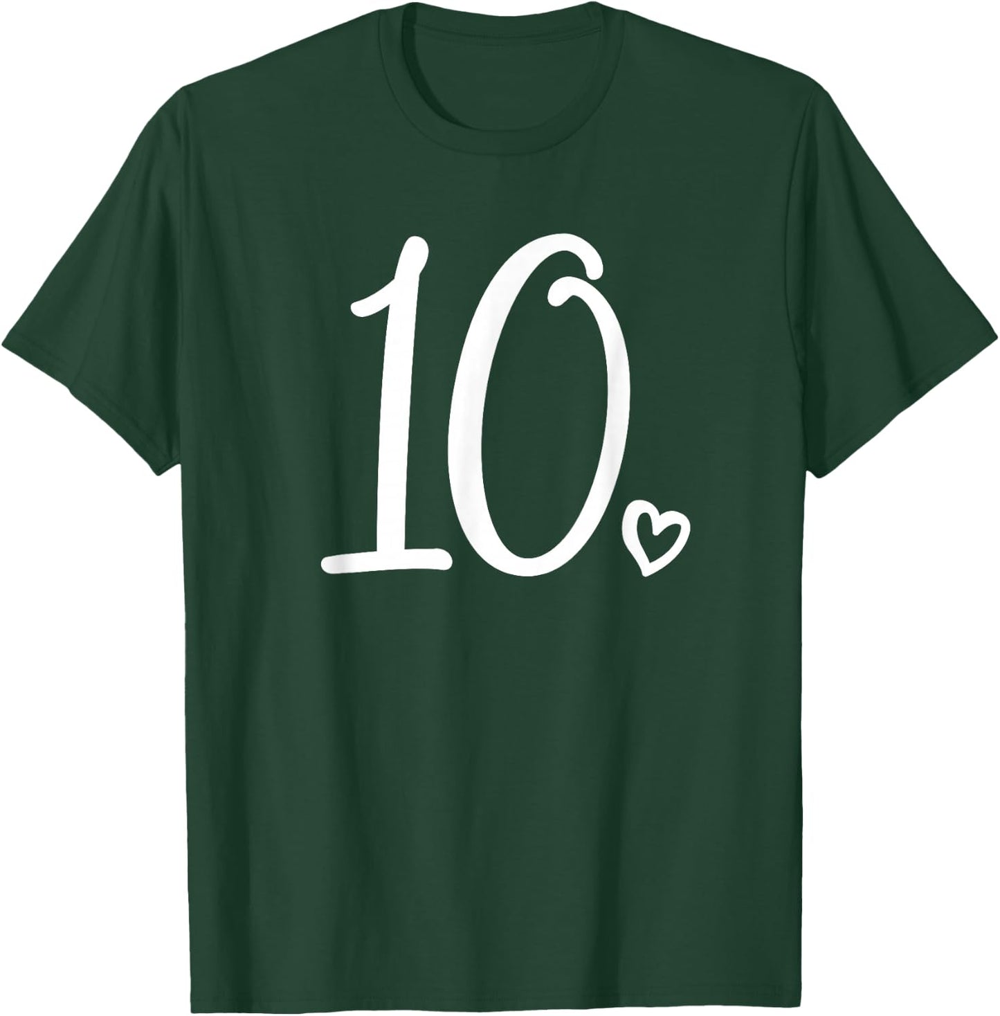 10th Birthday, for Girls, Number 10, Ten, Cute 10 Years Old T-Shirt - T-Shirt | Forest
