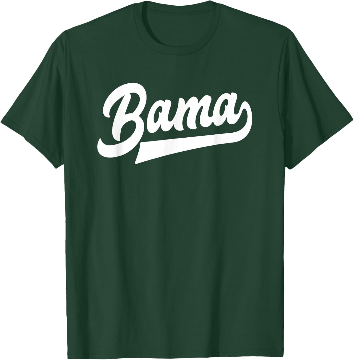 Bama Alabama White Script Design Southern T-Shirt - T-Shirt | Forest