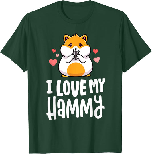 I Love My Hammy Shirt Cute Hamster Kawaii Shirt Kids Gift T-Shirt - T-Shirt | Forest