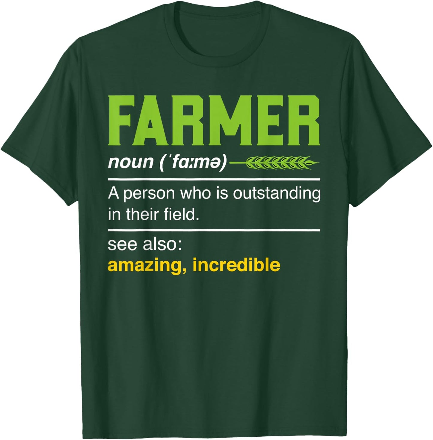 Farmer Definition Noun - Funny Farming Agriculturist Farmer T-Shirt - T-Shirt | Forest