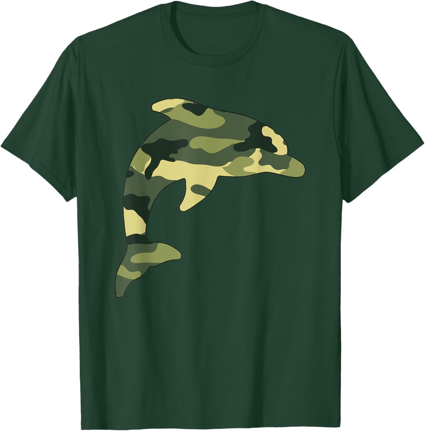 Military Dolphin Camo Men Print US Beluga Fish Veteran Gift T-Shirt - T-Shirt | Forest