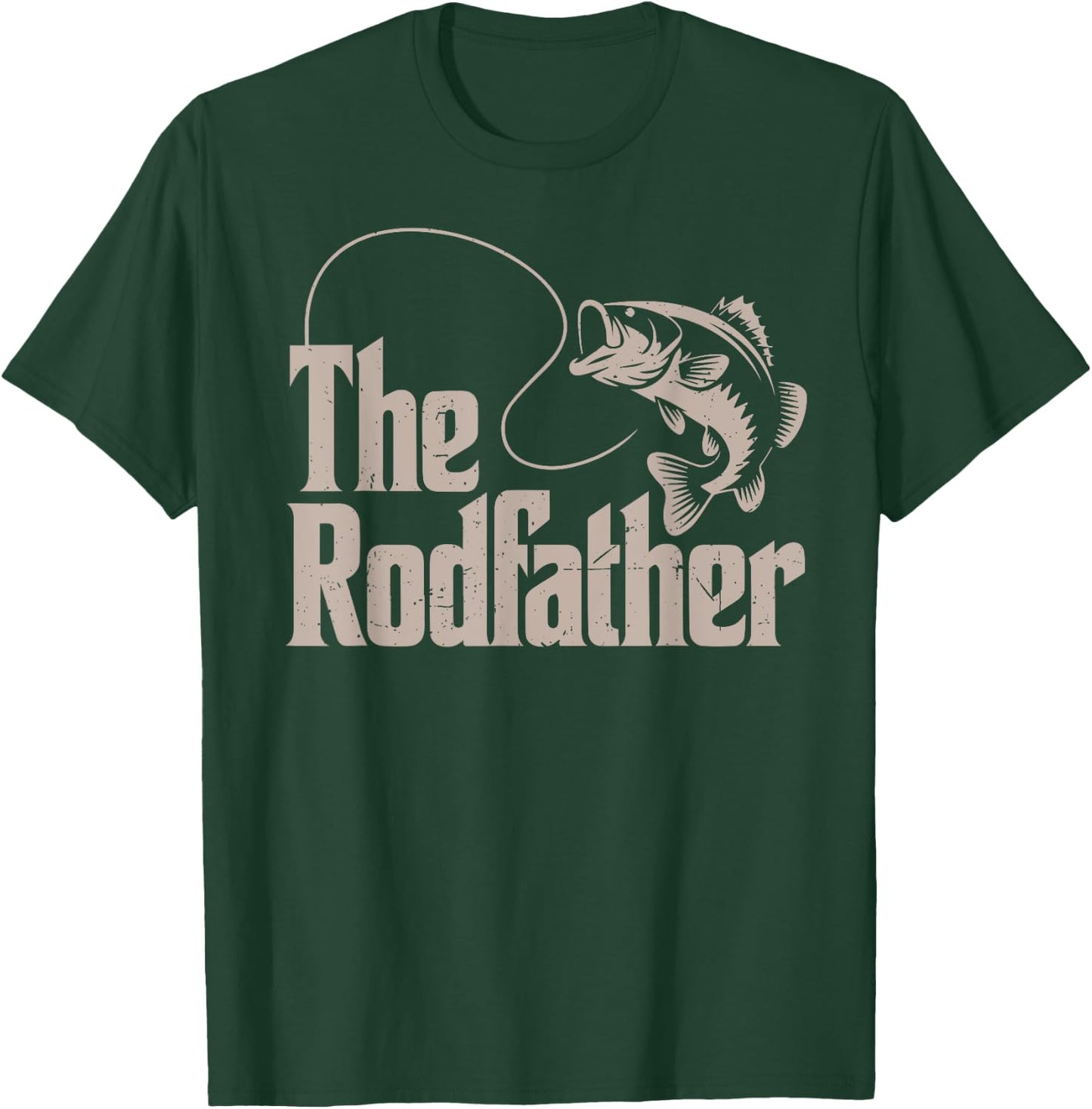 The Rodfather Step Dad Fishing Father Day Gift from Daughter T-Shirt - T-Shirt | Forest