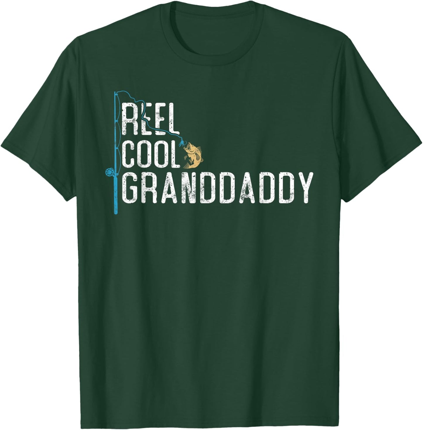 Reel Cool Granddaddy vintage funny fishing rod gifts grandpa T-Shirt - T-Shirt | Forest