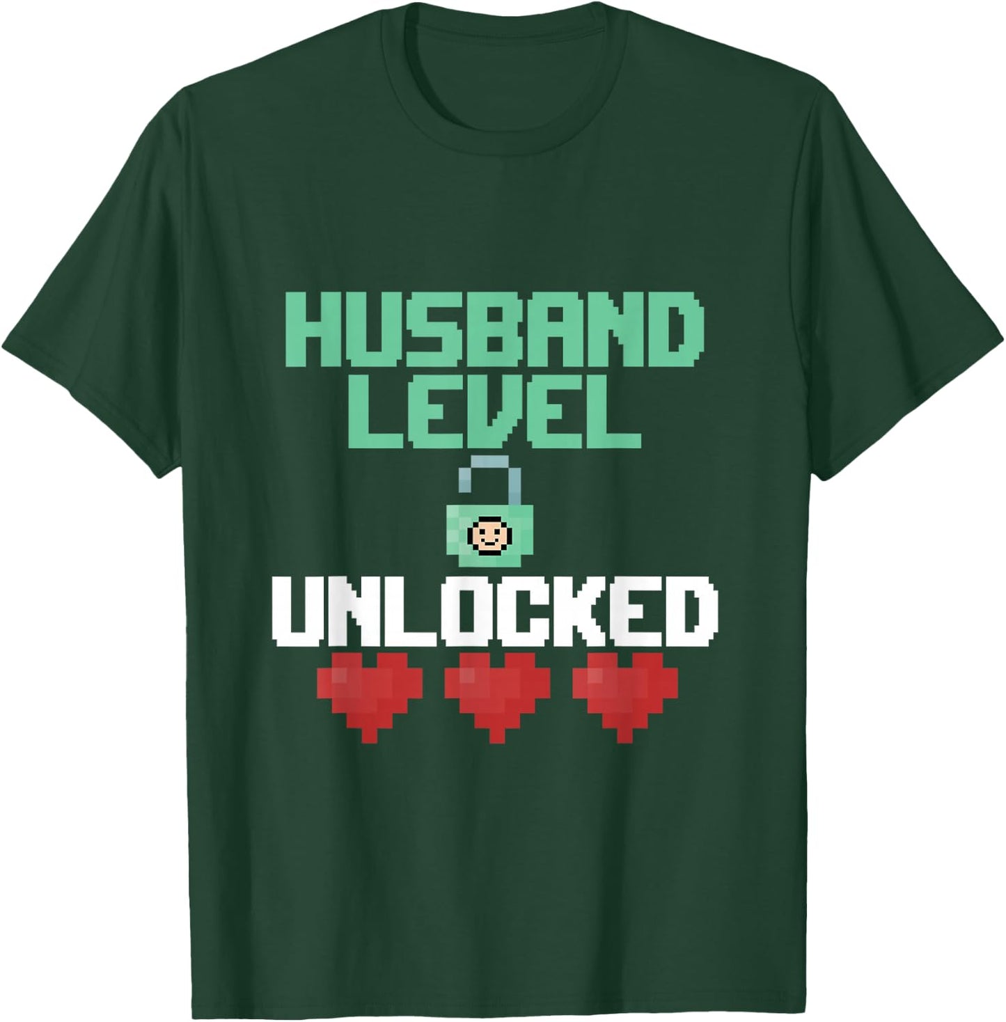 New Husband Level Unlocked Just Married Gamer Gift T-Shirt - T-Shirt | Forest