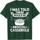 Broccoli Casserole Cheese Recipe Easy Food Dish Pan T-Shirt - T-Shirt | Forest