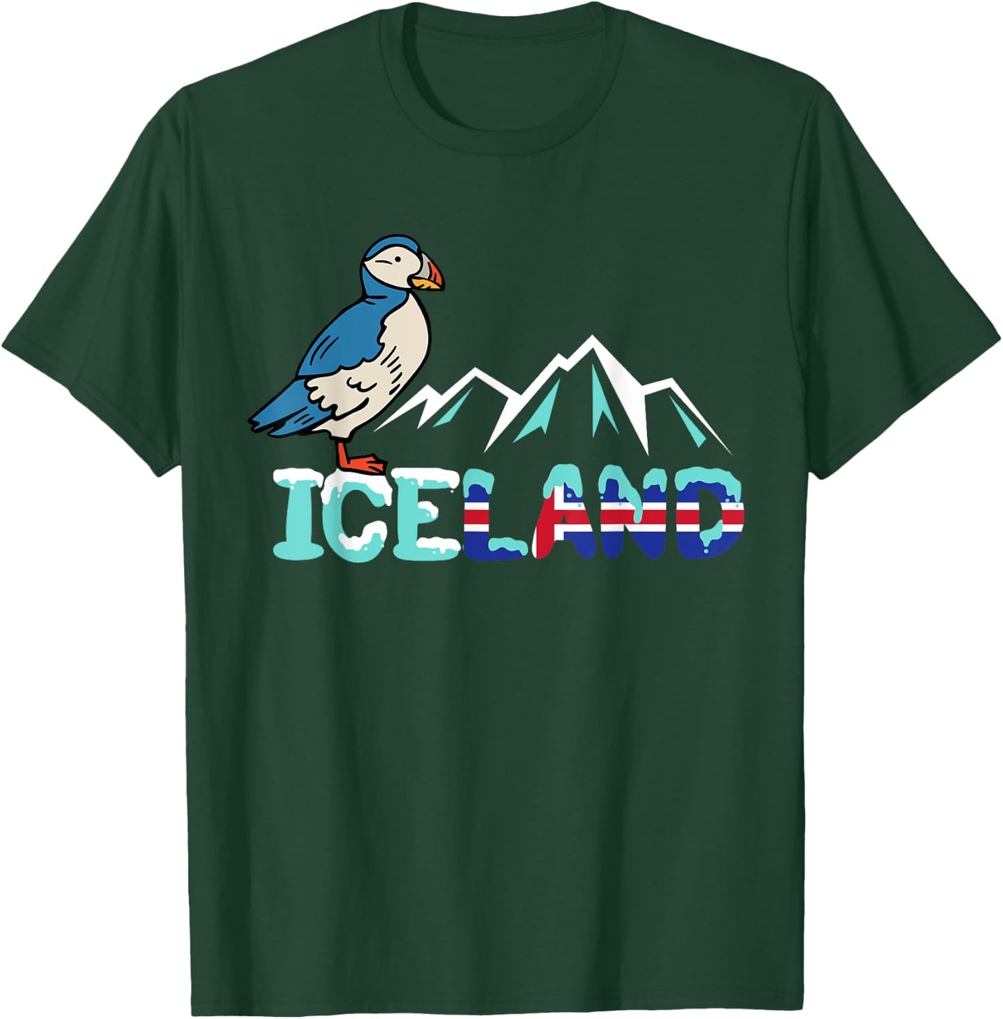 Iceland Stud Puffin Icelandic Bird Nordic T-Shirt - T-Shirt | Forest