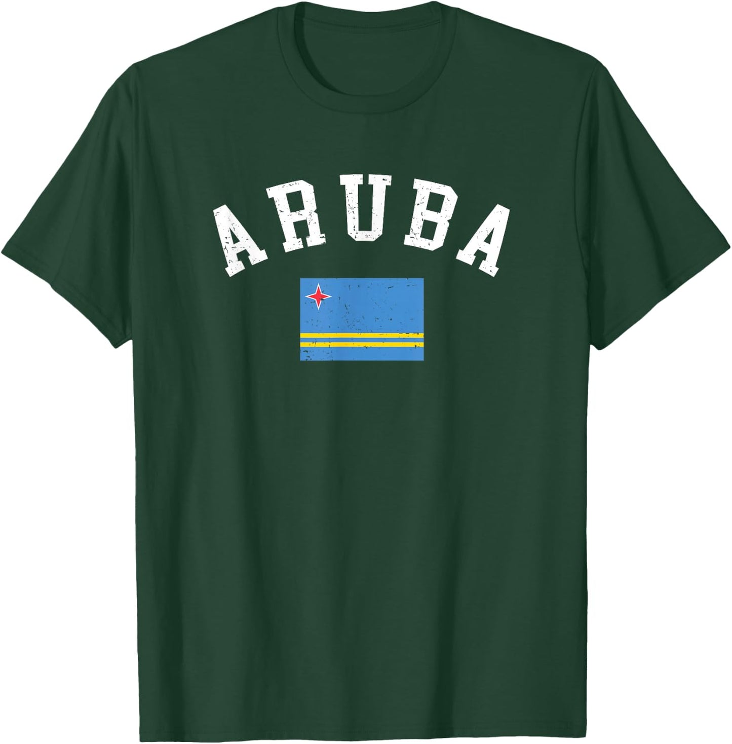 Aruba Flag Vintage Vacation Travel Souvenir T-Shirt - T-Shirt | Forest