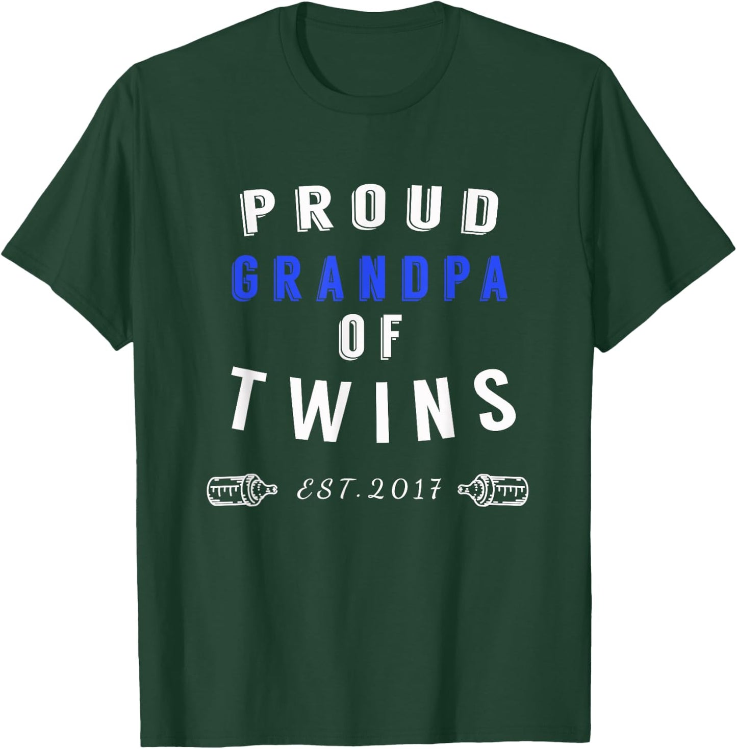 Proud Grandpa of Twins - Twins Announcement Shirt T-Shirt - T-Shirt | Forest