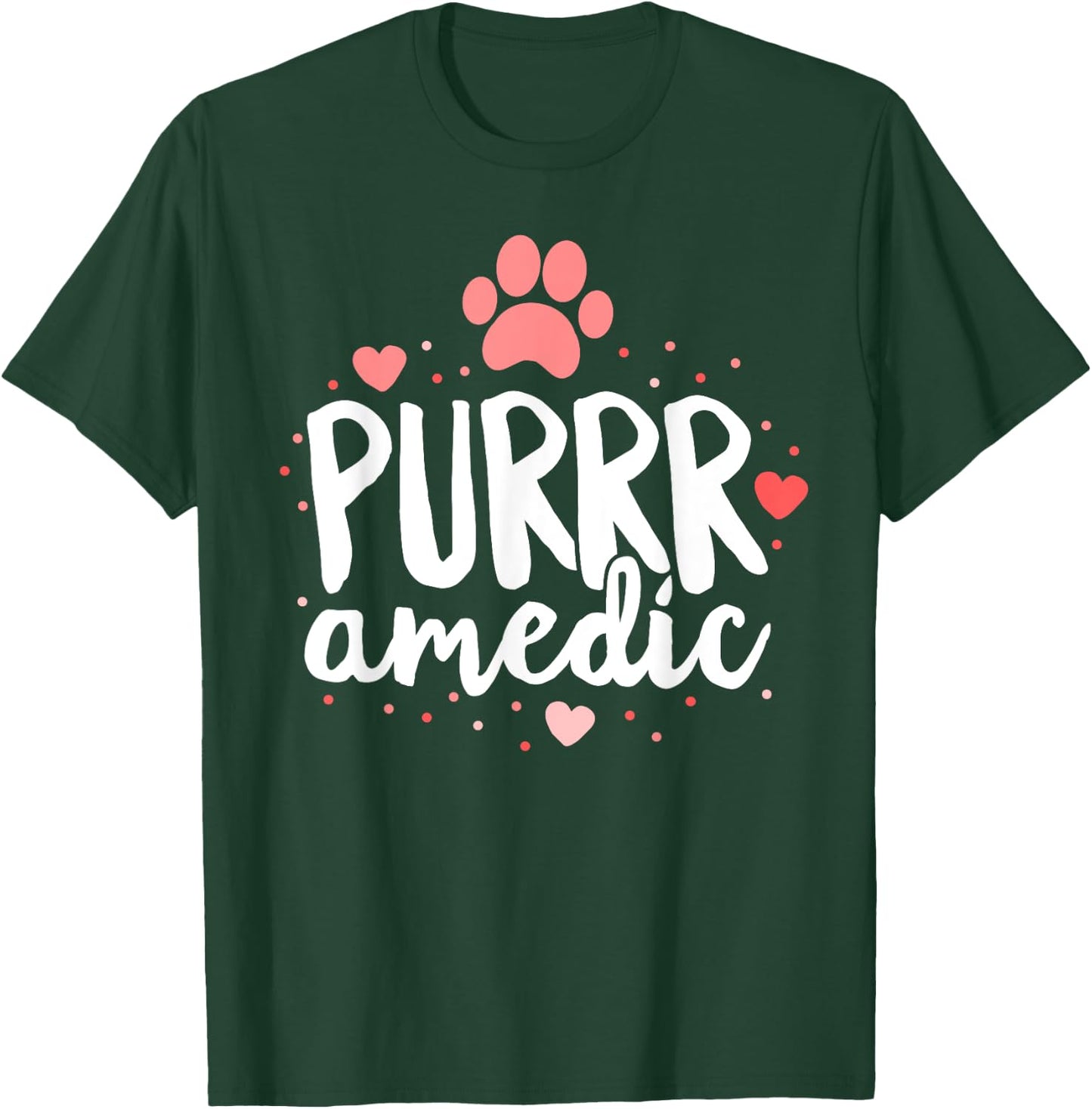 Purrr-amedic (Paramedic) Cat Veterinarian Vet Tech Doctor Women Kids T-Shirt - T-Shirt | Forest