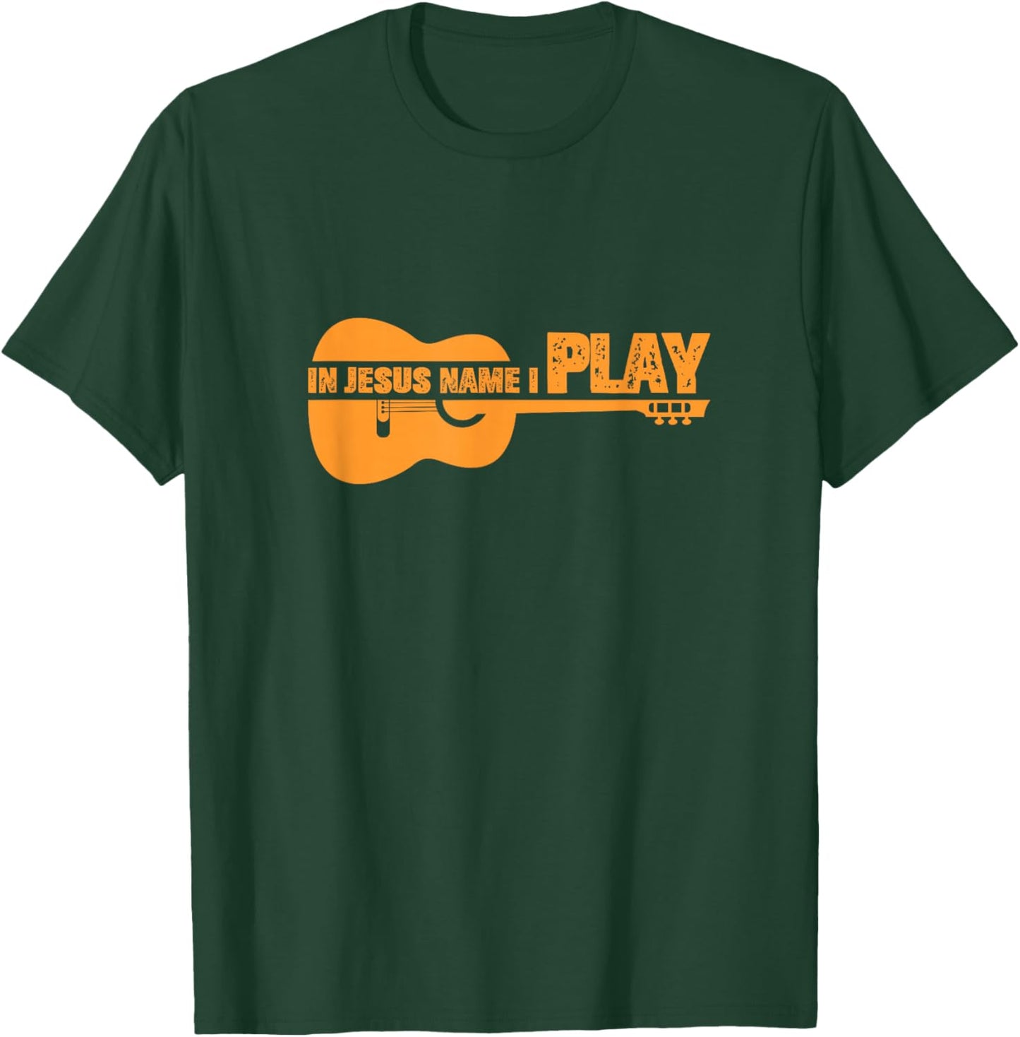 In Jesus Name I Play Guitar Christian Guitar Player T-Shirt - T-Shirt | Forest