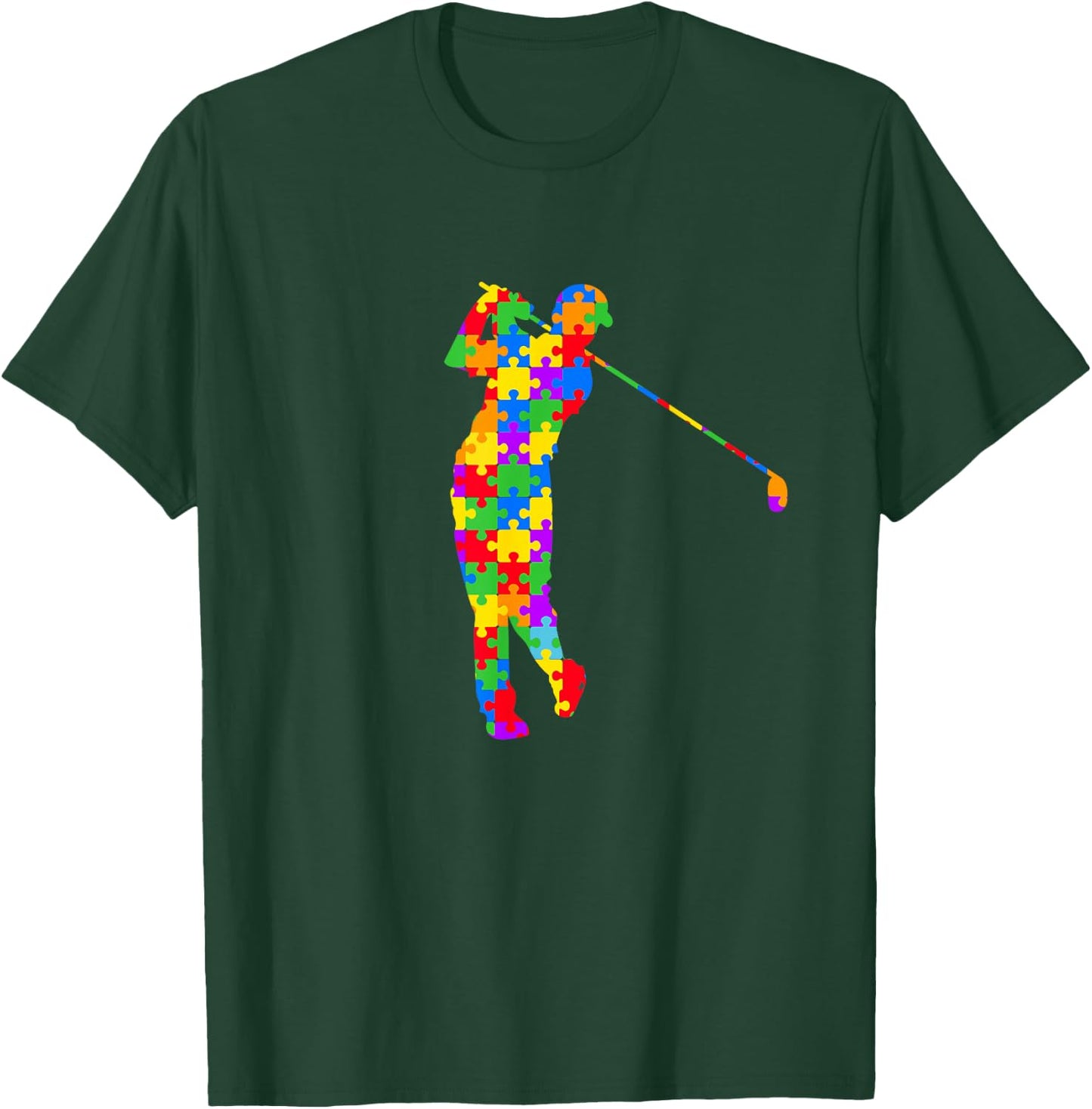 Golf Autism Golf Awareness Acceptance Golfers T-Shirt - T-Shirt | Forest