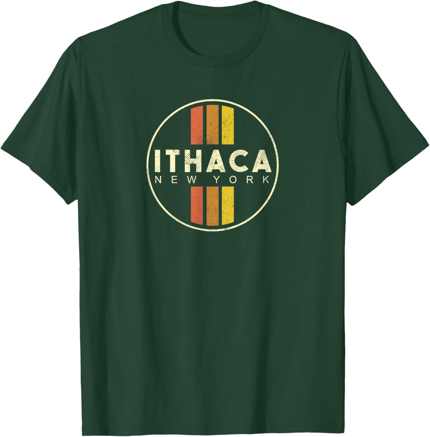 Retro Ithaca New York Vintage 80s Style T-Shirt - T-Shirt | Forest
