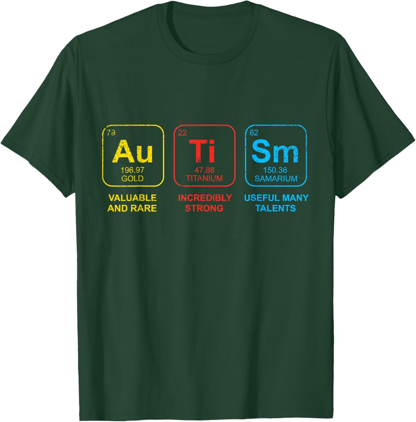 Autism Awareness Women Men Kids Elements Periodic Table ASD T-Shirt - T-Shirt | Forest