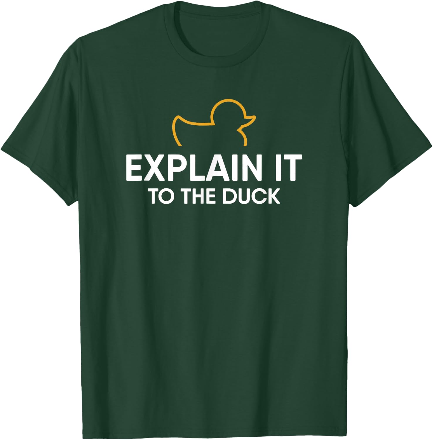 Rubber Duck Debugging Programmer Gifts Rubber Duck Debugging Explain It To The Duck Men's Black Cotton T-Shirt - T-Shirt | Forest