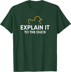 Rubber Duck Debugging Programmer Gifts Rubber Duck Debugging Explain It To The Duck Men's Black Cotton T-Shirt - T-Shirt | Forest