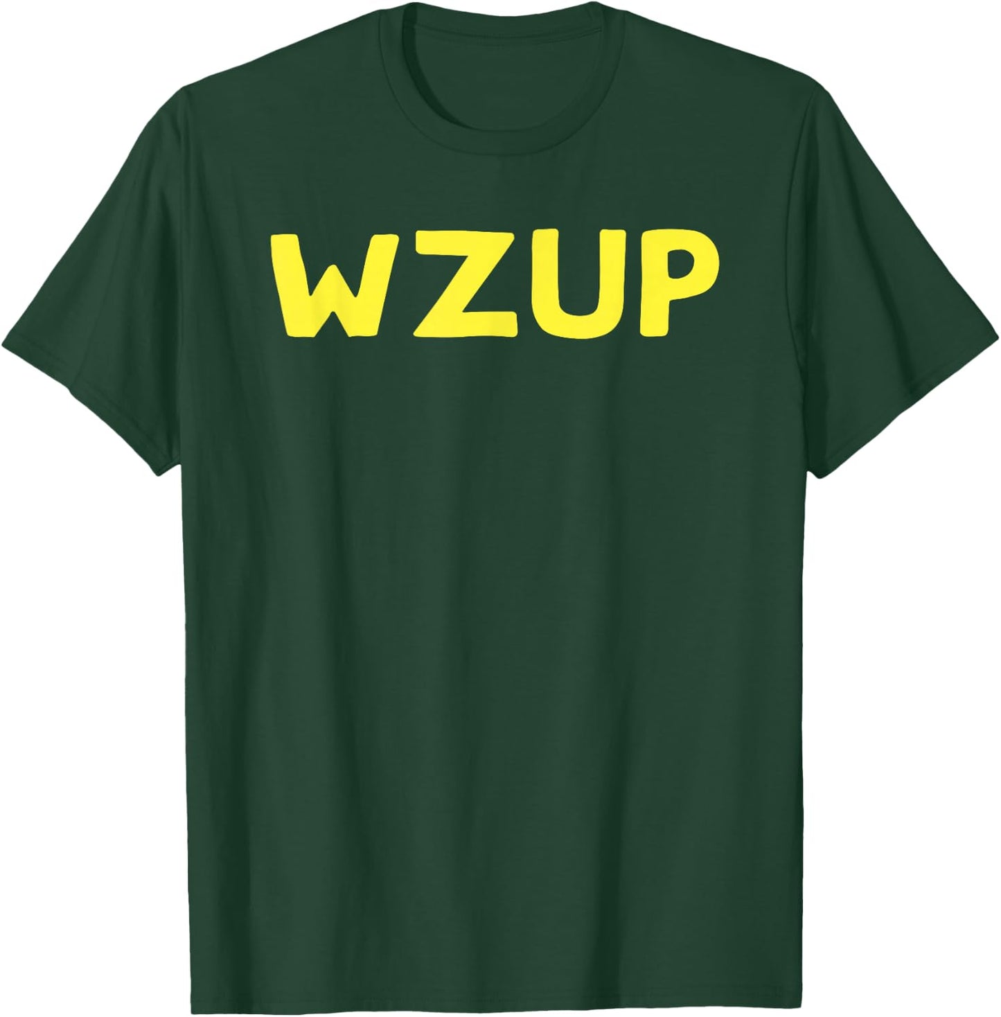 Funny WZUP Wazzup What's Up (yellow text) T-Shirt - T-Shirt | Forest