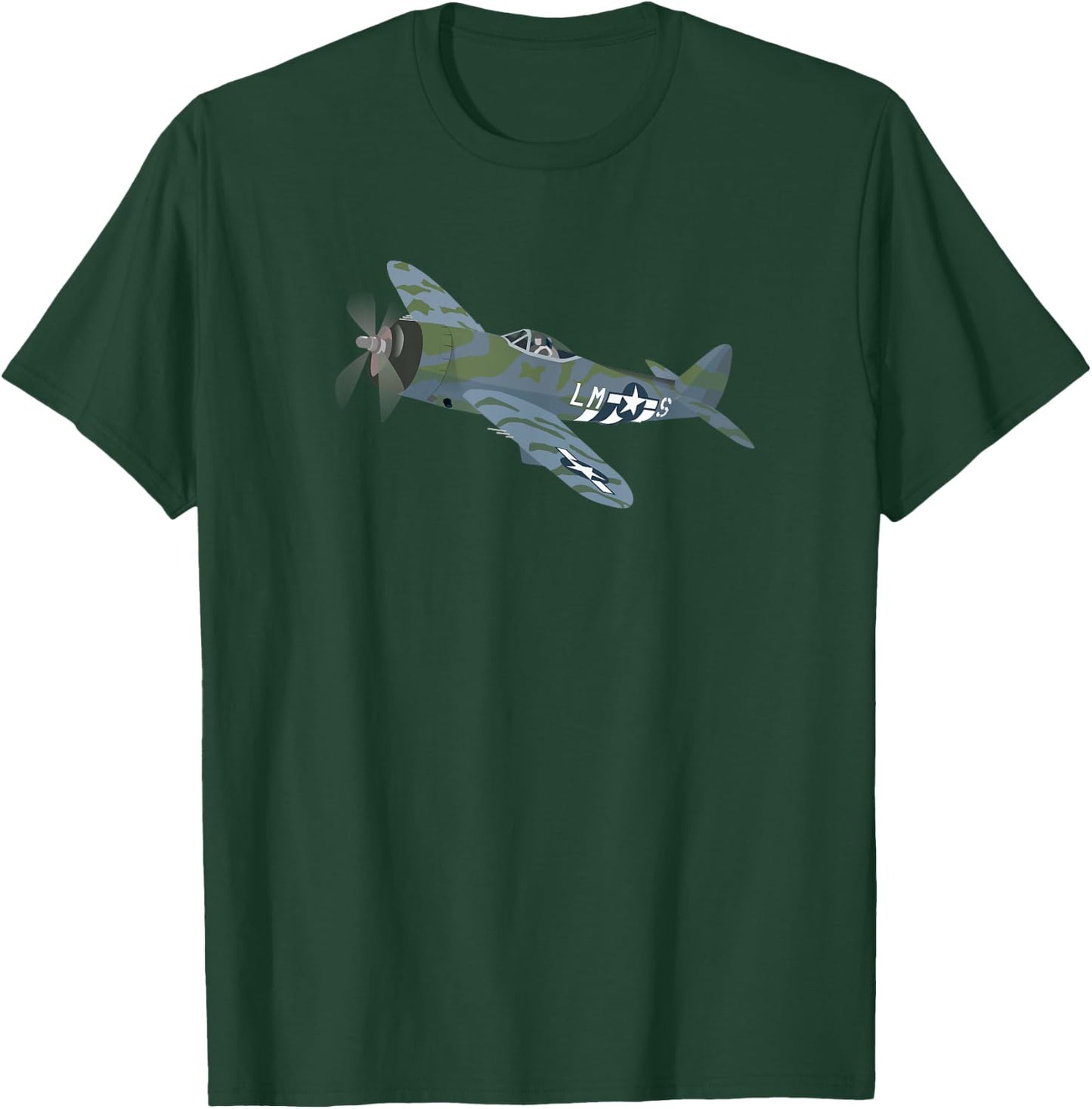 P-47 Thunderbolt Military Vintage Aircraft T-Shirt - T-Shirt | Forest