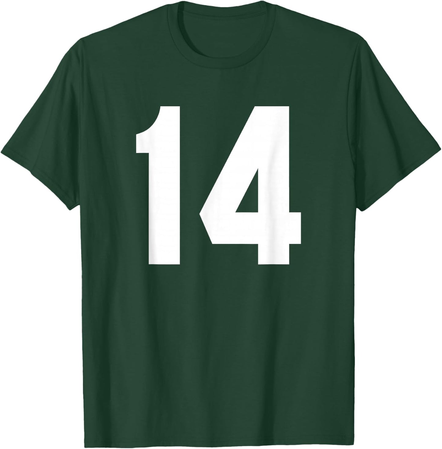 Number 14 Sports Jersey Front and Back Team Player T-Shirt - T-Shirt | Forest