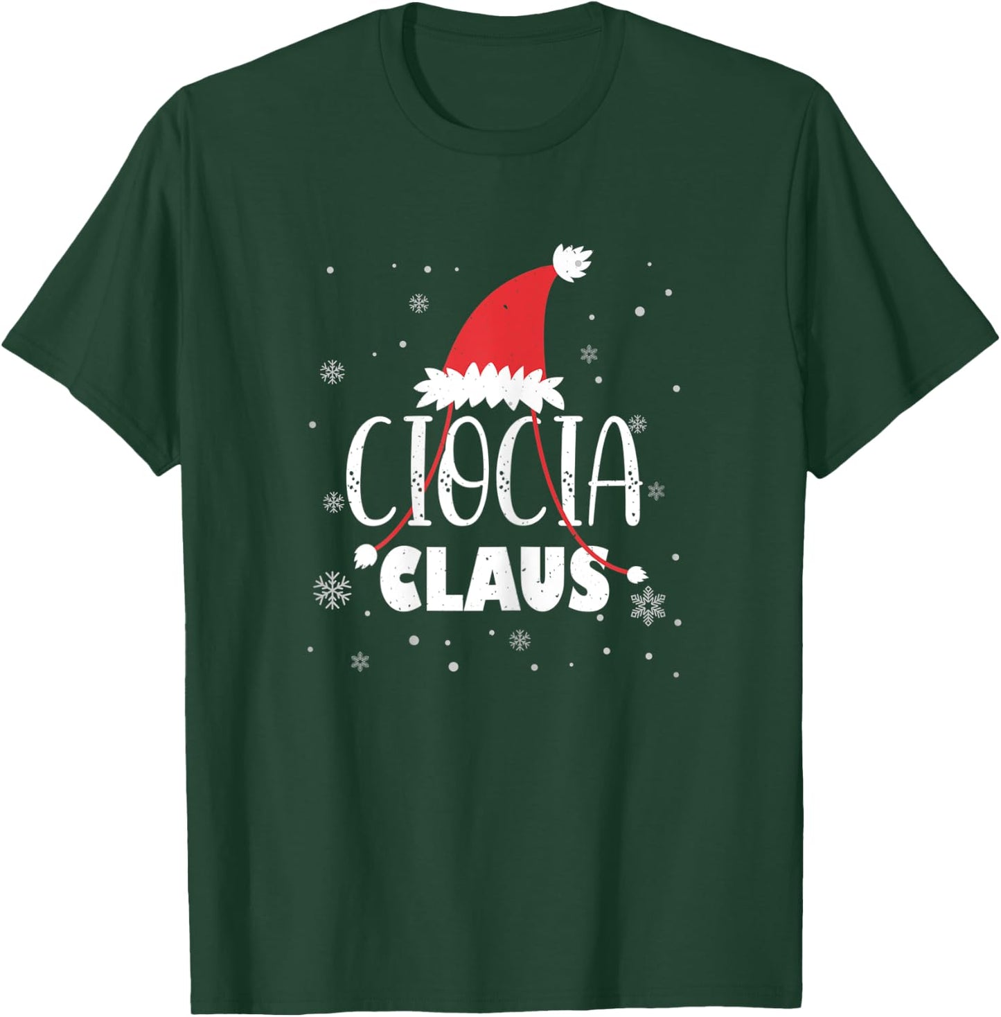 Ciocia Claus Santa Hat Polish Ciocia Aunt Claus Auntie Xmas T-Shirt - T-Shirt | Forest
